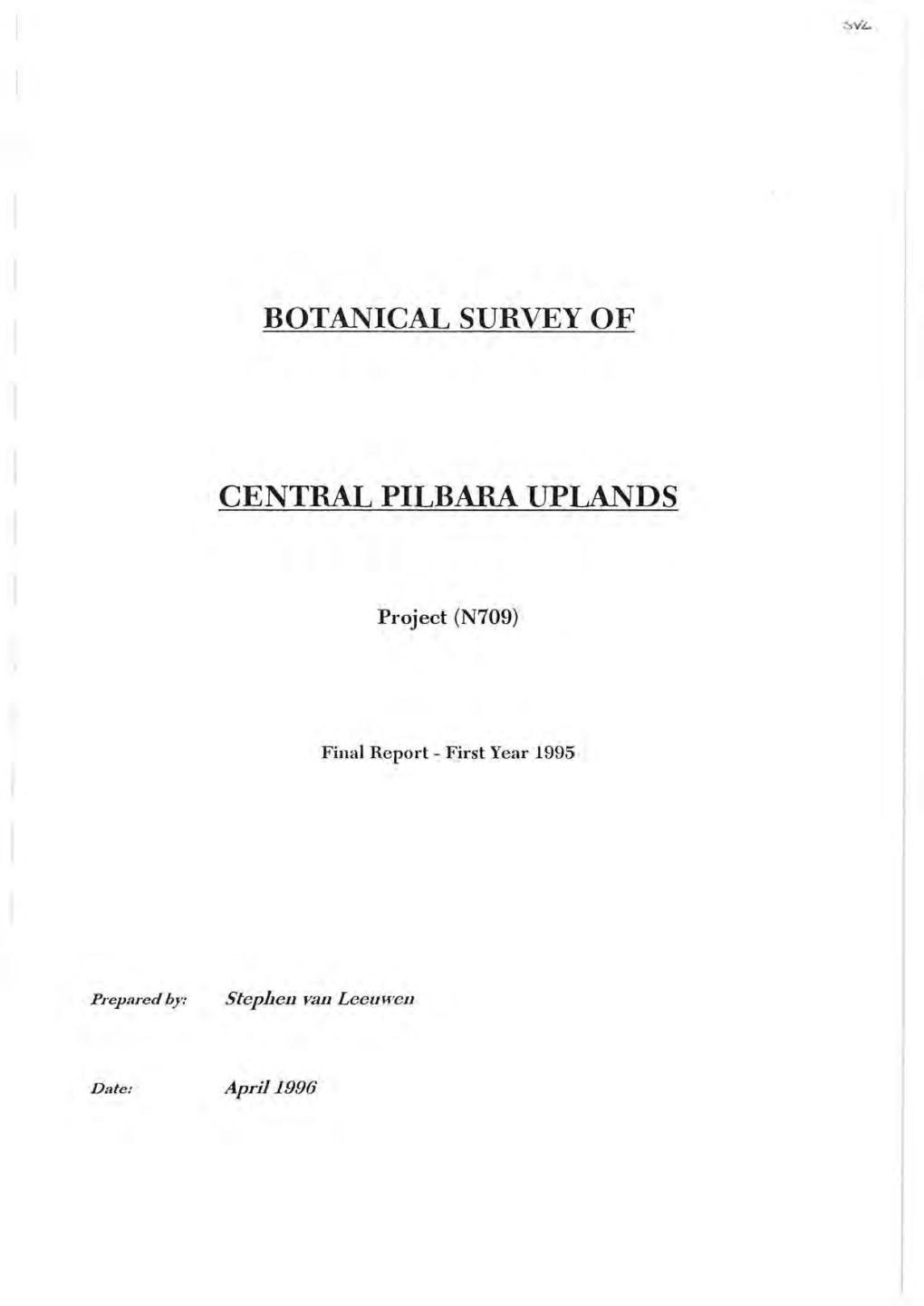 Botanical Survey of Central Pilbara Uplands