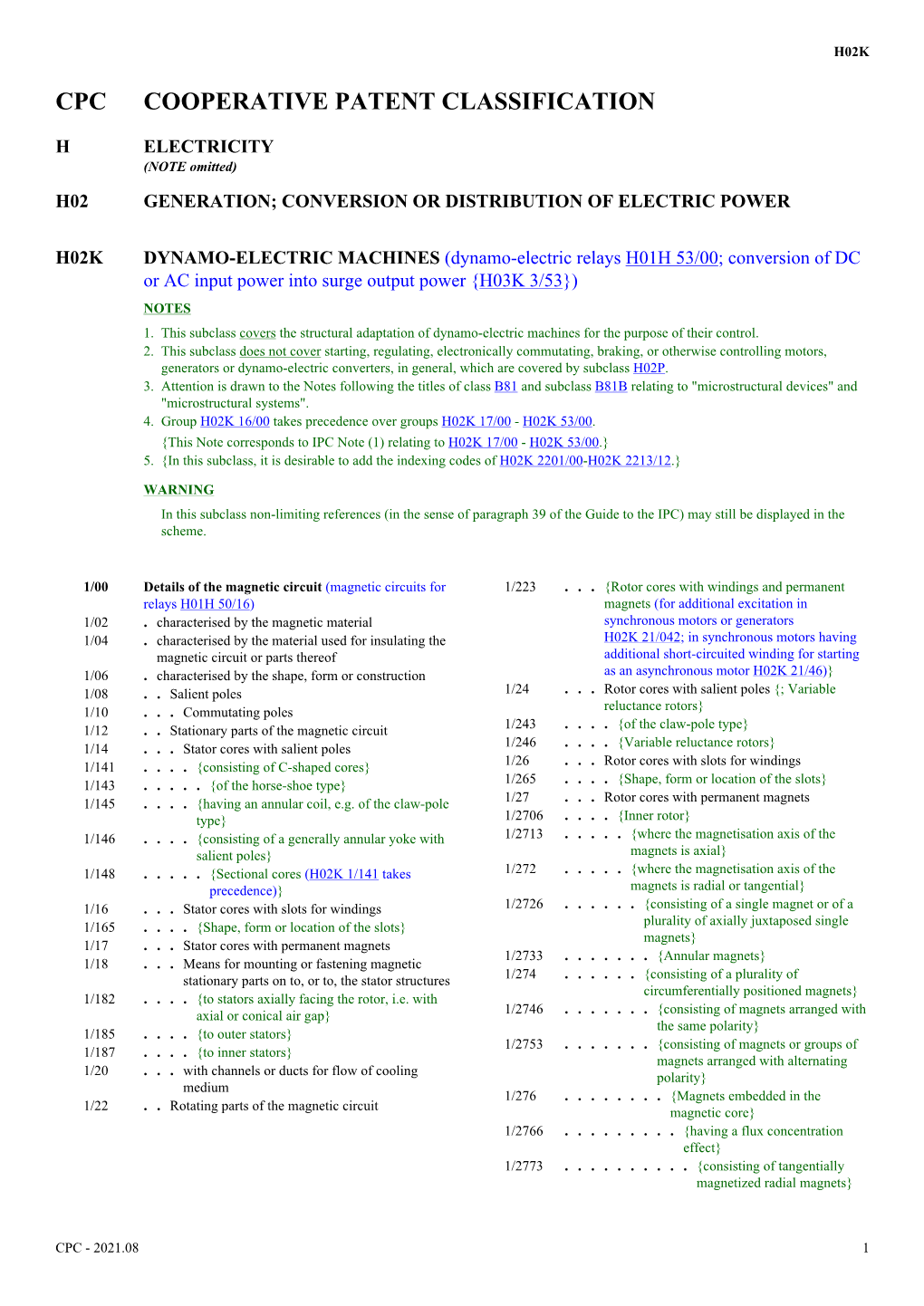 DYNAMO-ELECTRIC MACHINES (Dynamo-Electric Relays H01H 53/00; Conversion of DC Or AC Input Power Into Surge Output Power {H03K 3/53}) NOTES 1