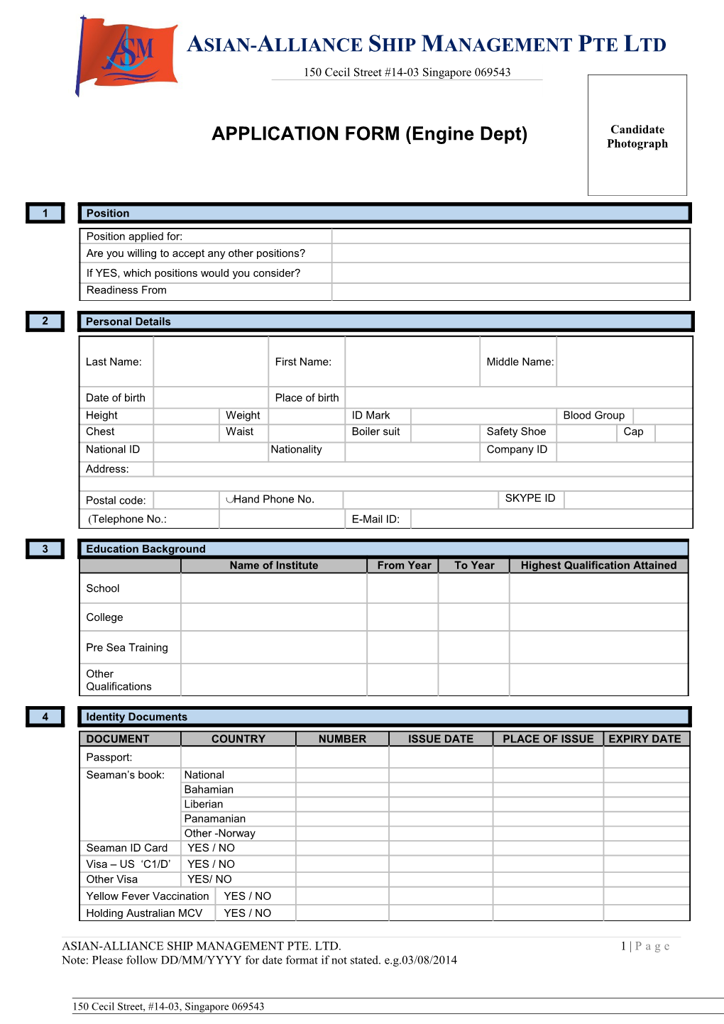 ASIAN-ALLIANCE SHIP MANAGEMENT PTE. LTD. 4 Page