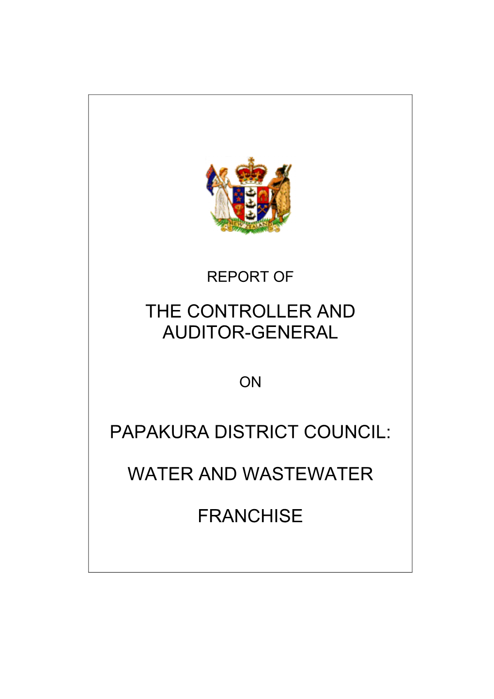 Papakura District Council: Water and Wastewater