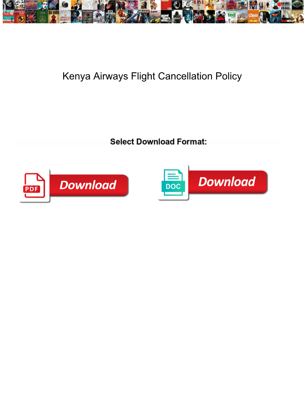 Kenya Airways Flight Cancellation Policy