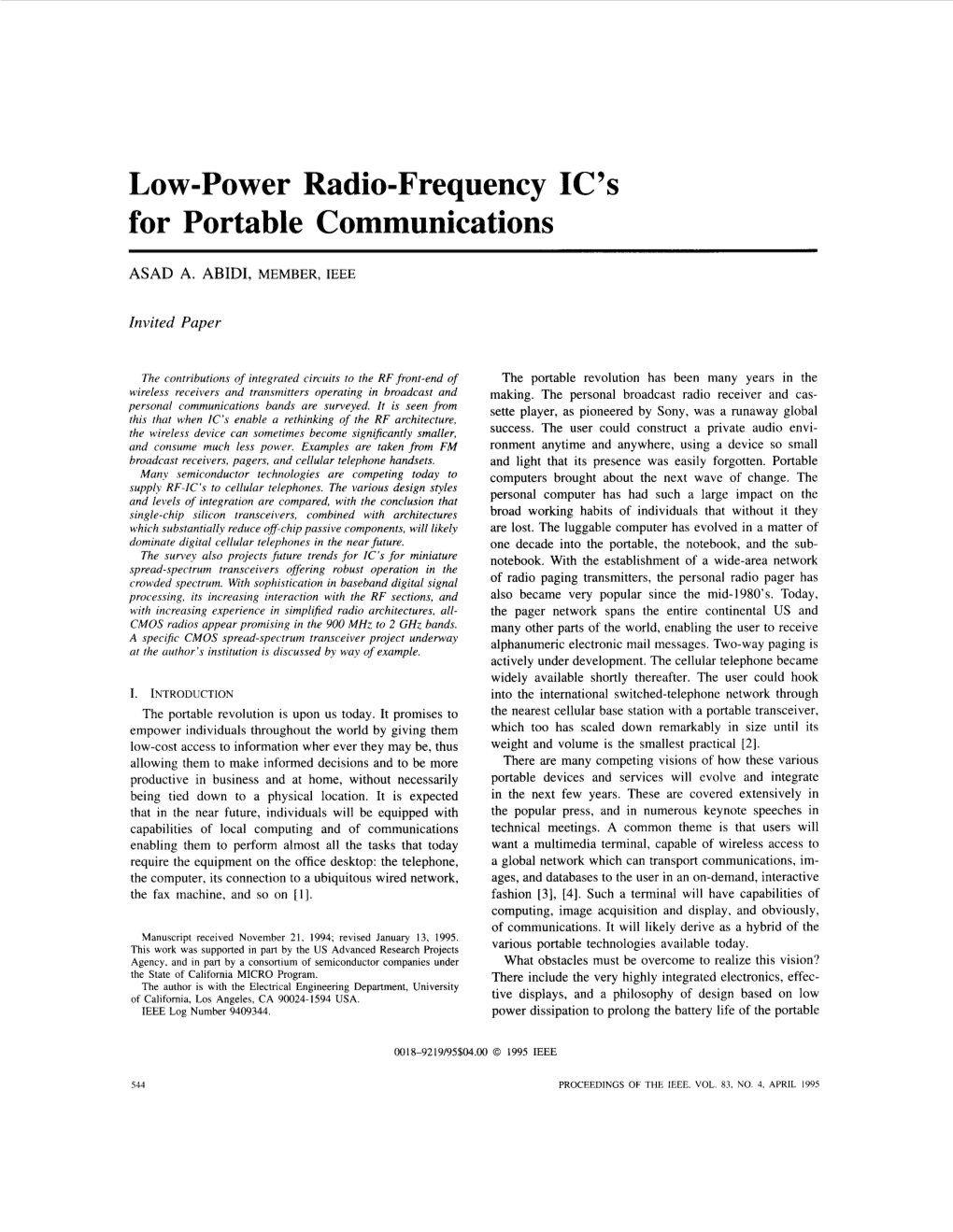 Proceedings of the Ieee