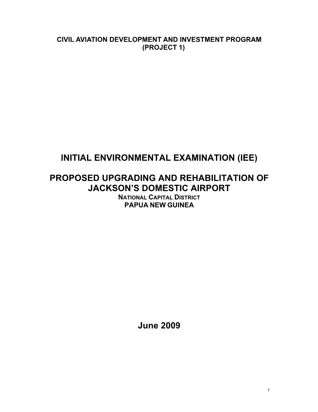 Proposed Upgrading and Rehabilitation of Jackson's Domestic Airport