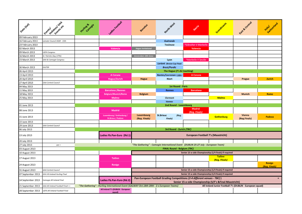 Holidays/ GAA Events Etc Hurling &Cam Ogie