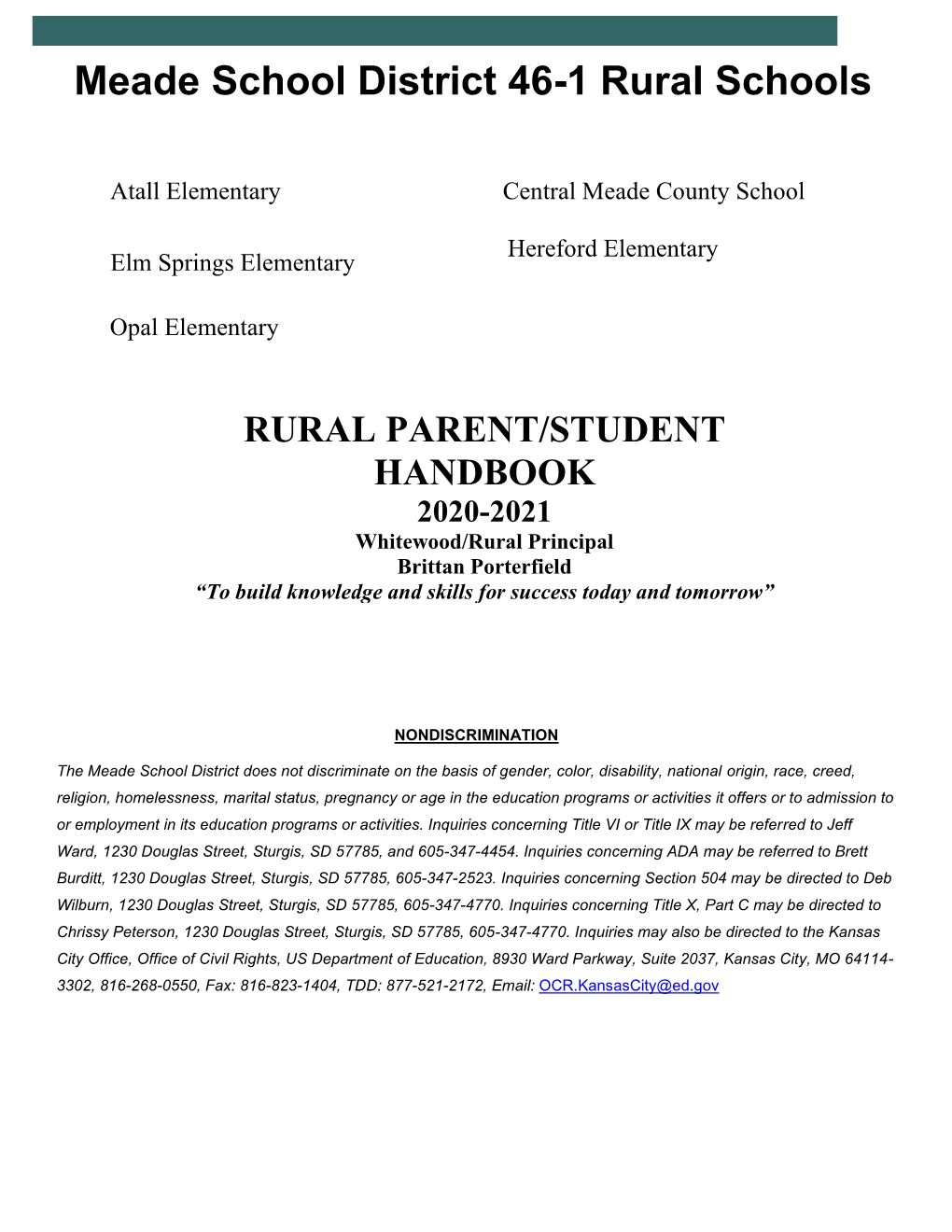 Rural Schools 2020-21 Handbook
