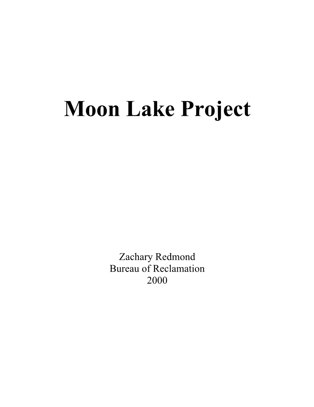 Moon Lake Project, Utah