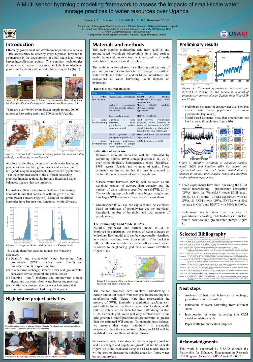 A Multi-Sensor Hydrologic Modeling Framework to Assess the Impacts of Small-Scale Water Storage Practices to Water Resources Over Uganda