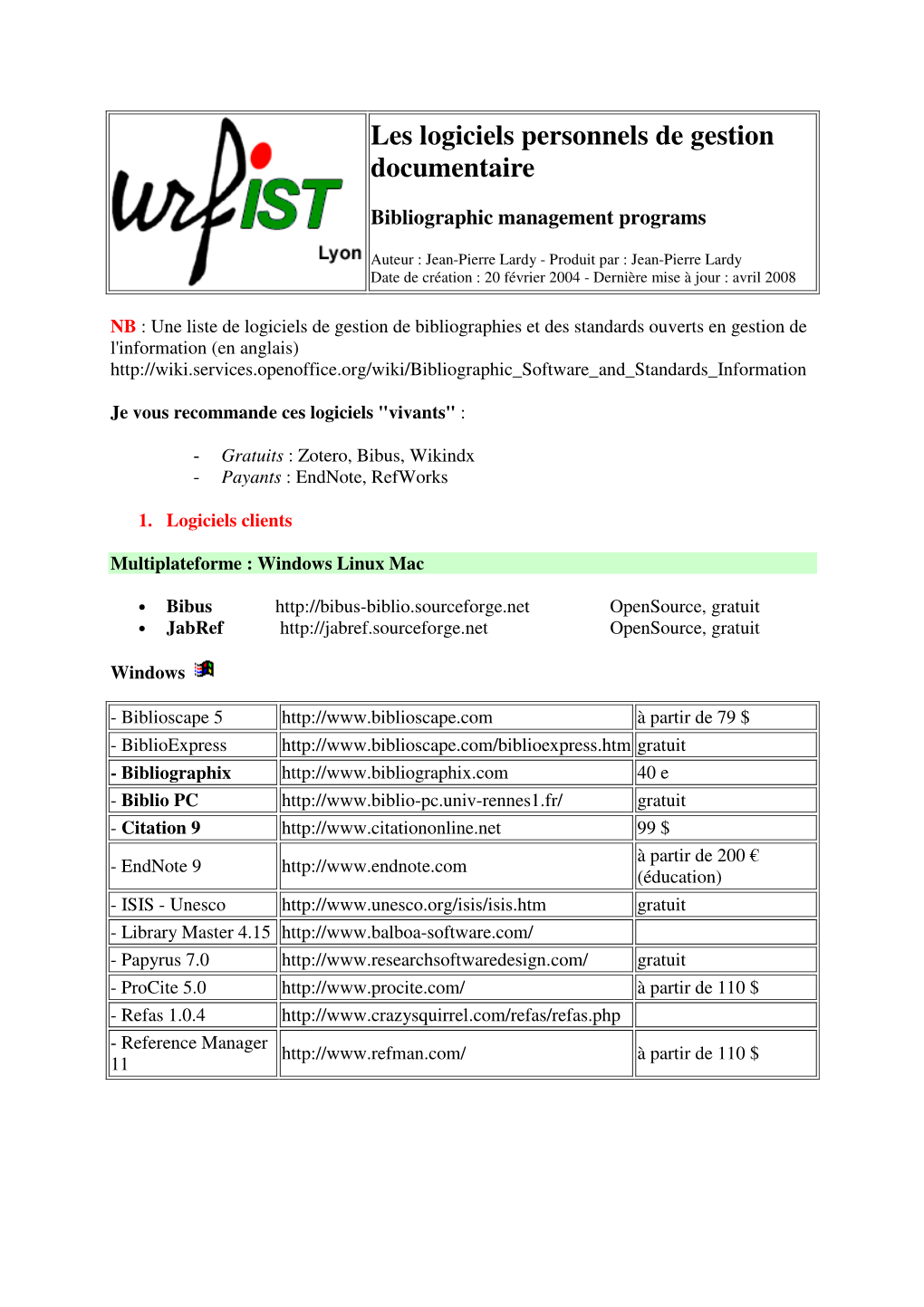 Les Logiciels Personnels De Gestion Documentaire