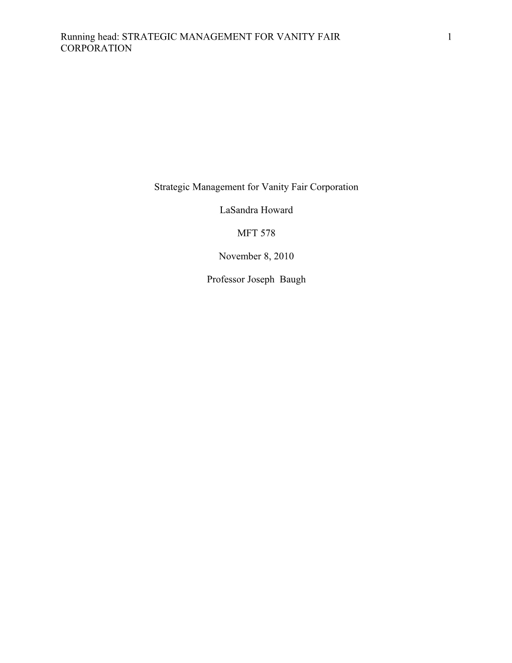 Strategic Management for Pfizer Pharmaceuticals, Inc