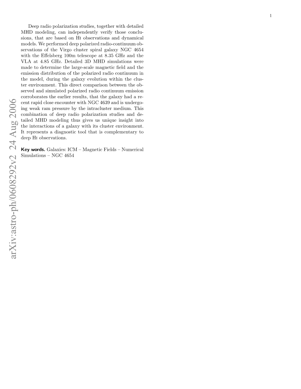 NGC 4654: Polarized Radio Continuum Emission As a Diagnostic Tool for a Galaxy–Cluster Interaction