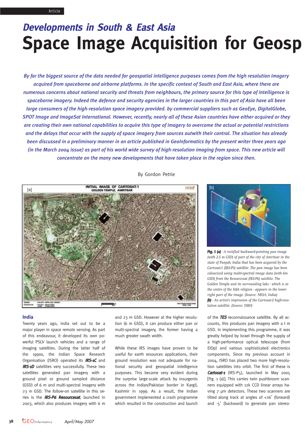 Space Image Acquisition for Geospatial