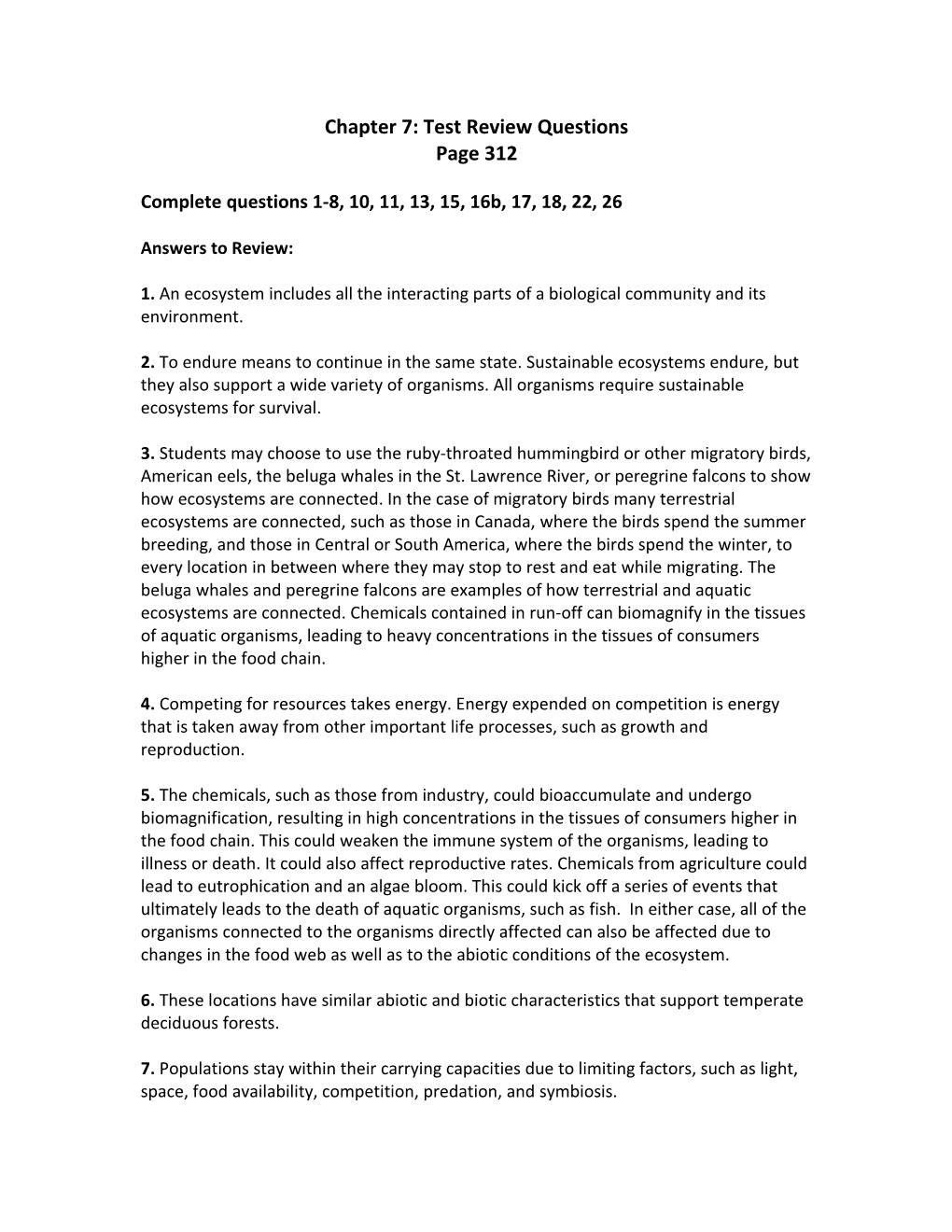 Chapter 7: Test Review Questions