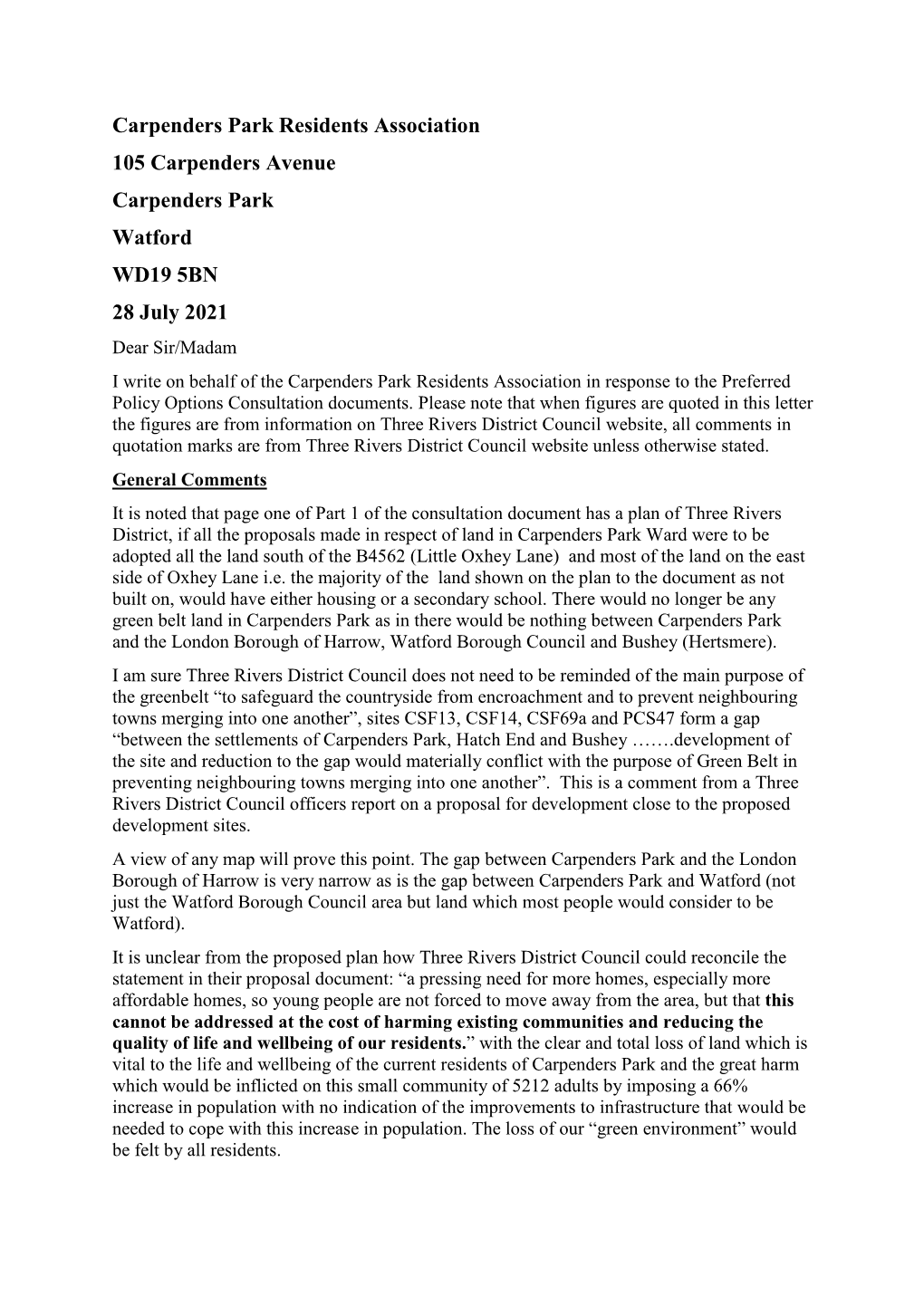 Letter Response to Local Plan.Pdf