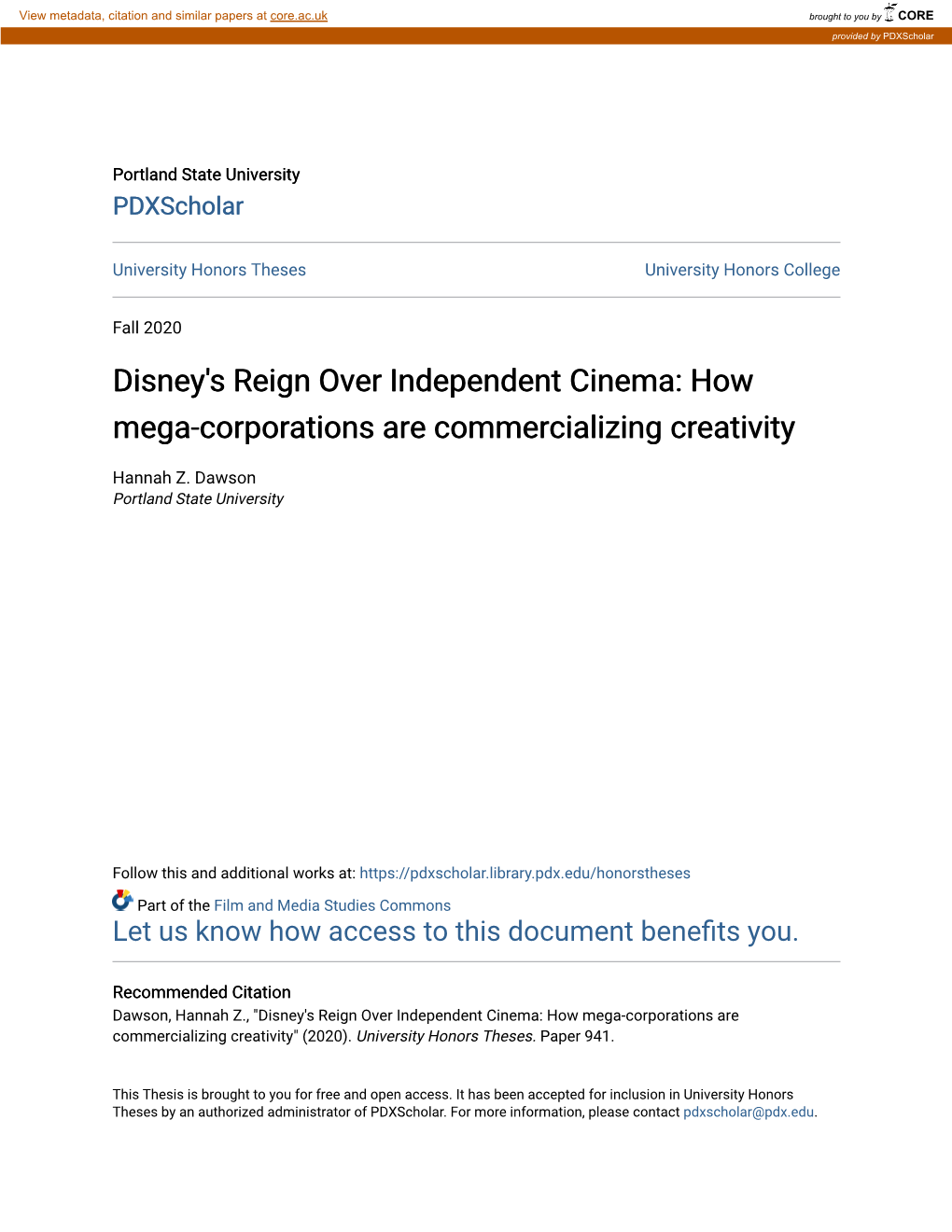 Disney's Reign Over Independent Cinema: How Mega-Corporations Are Commercializing Creativity