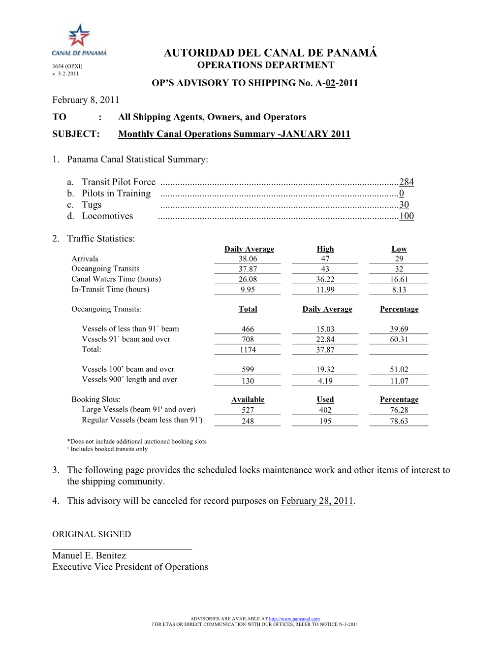 Advisory 02-2011