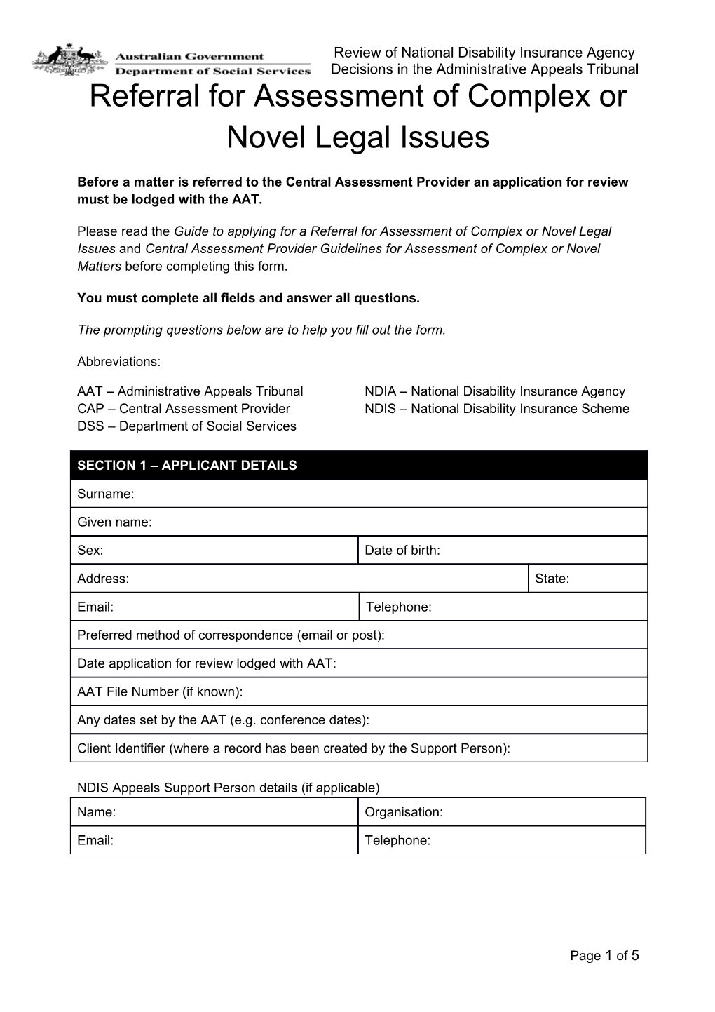 Fahcsia Letterhead Template