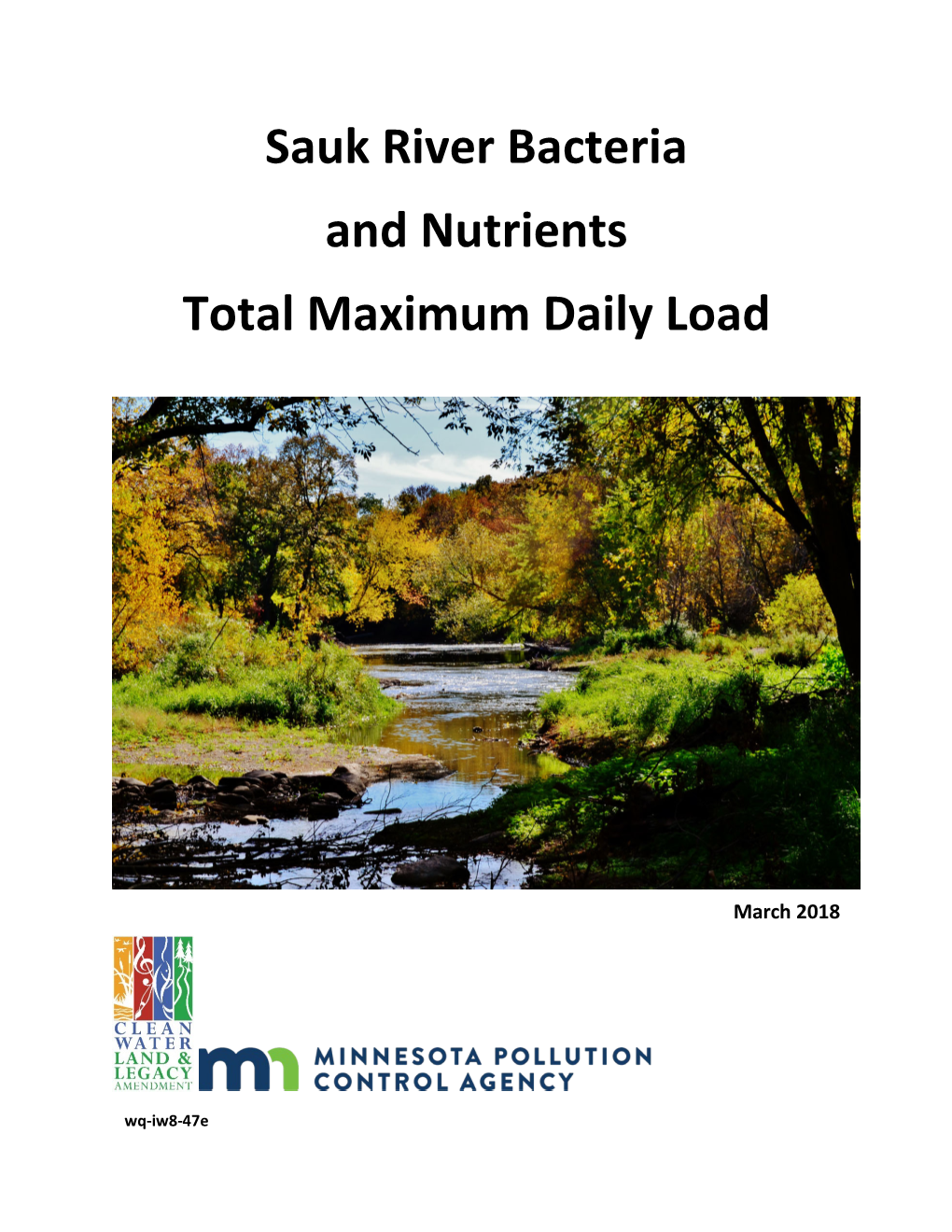 Sauk River Bacteria and Nutrients Total Maximum Daily Load