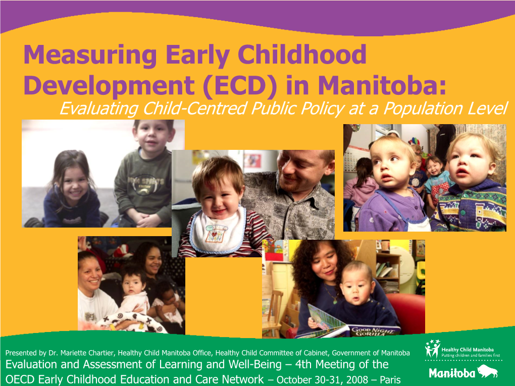 Measuring ECD in Manitoba: Evaluating Child-Centred Public Policy at a Population Level