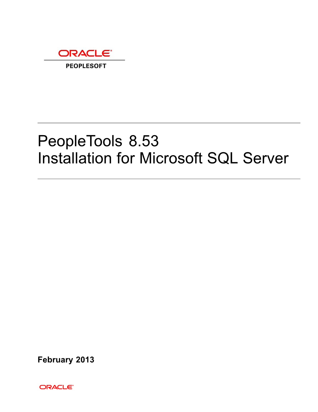 Peopletools 8.53 Installation for Microsoft SQL Server