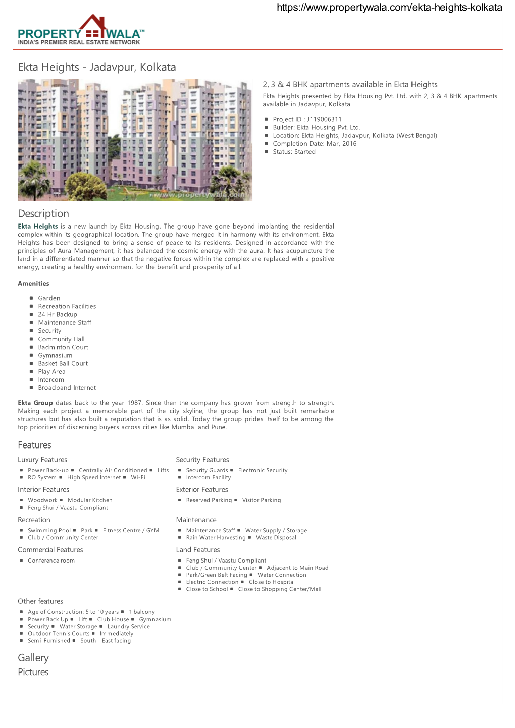 Ekta Heights - Jadavpur, Kolkata 2, 3 & 4 BHK Apartments Available in Ekta Heights Ekta Heights Presented by Ekta Housing Pvt