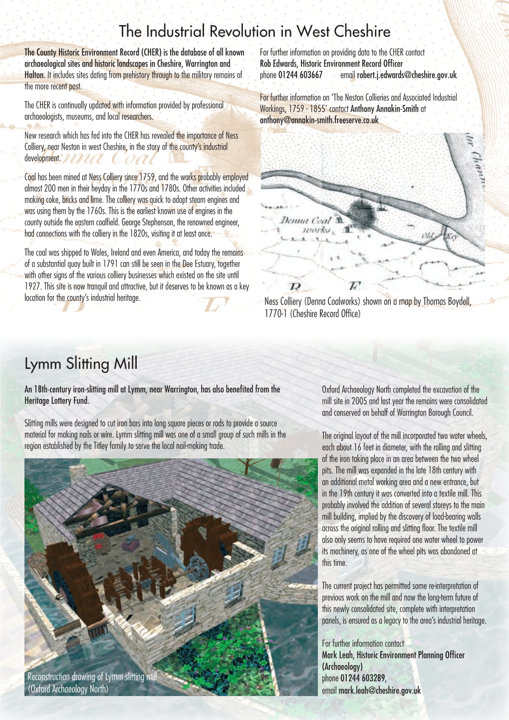 The Industrial Revolution in West Cheshire Lymm Slitting Mill
