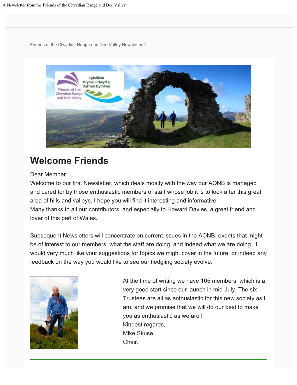 A Newsletter from the Friends of the Clwydian Range and Dee Valley