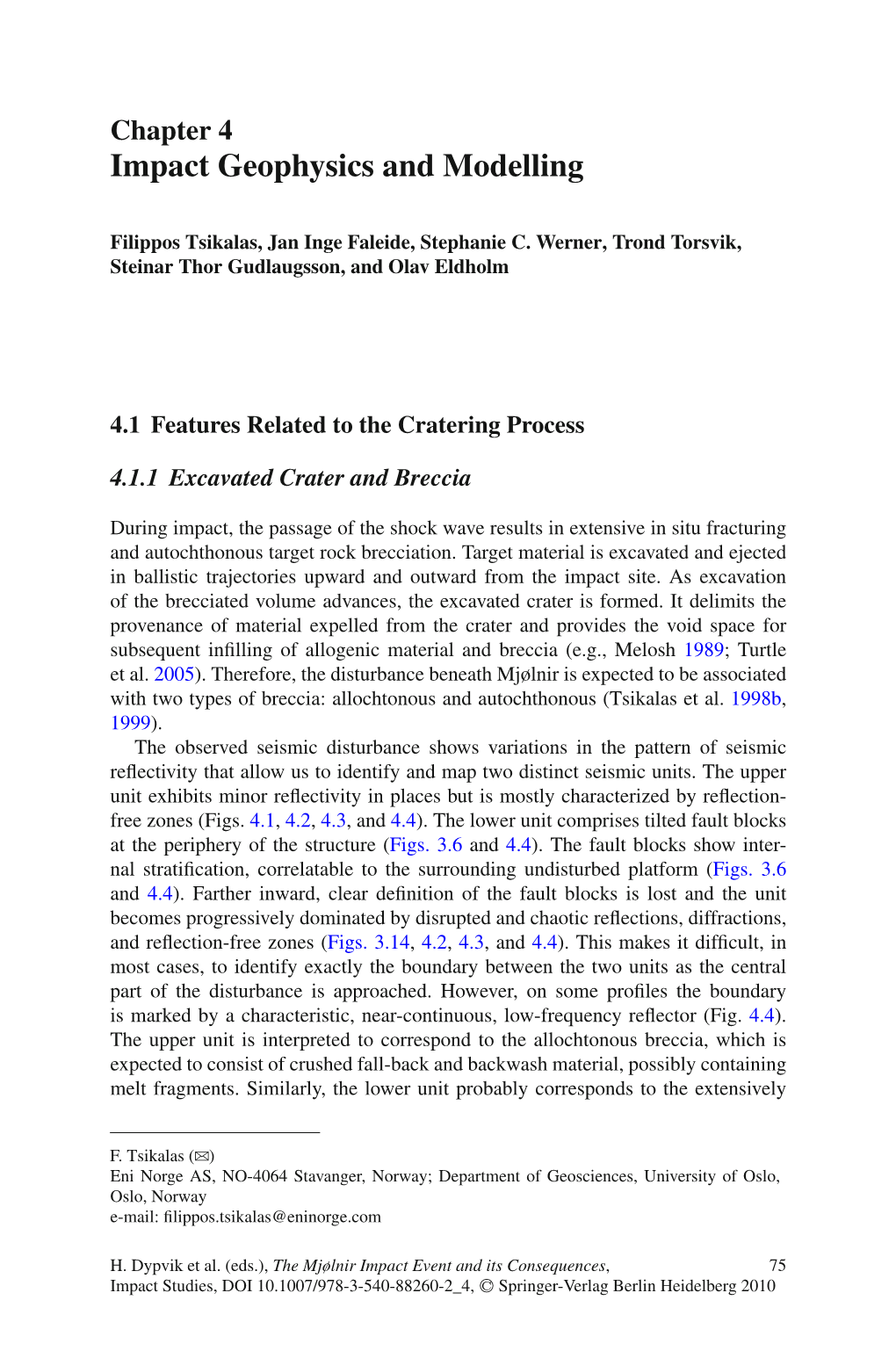 Impact Geophysics and Modelling