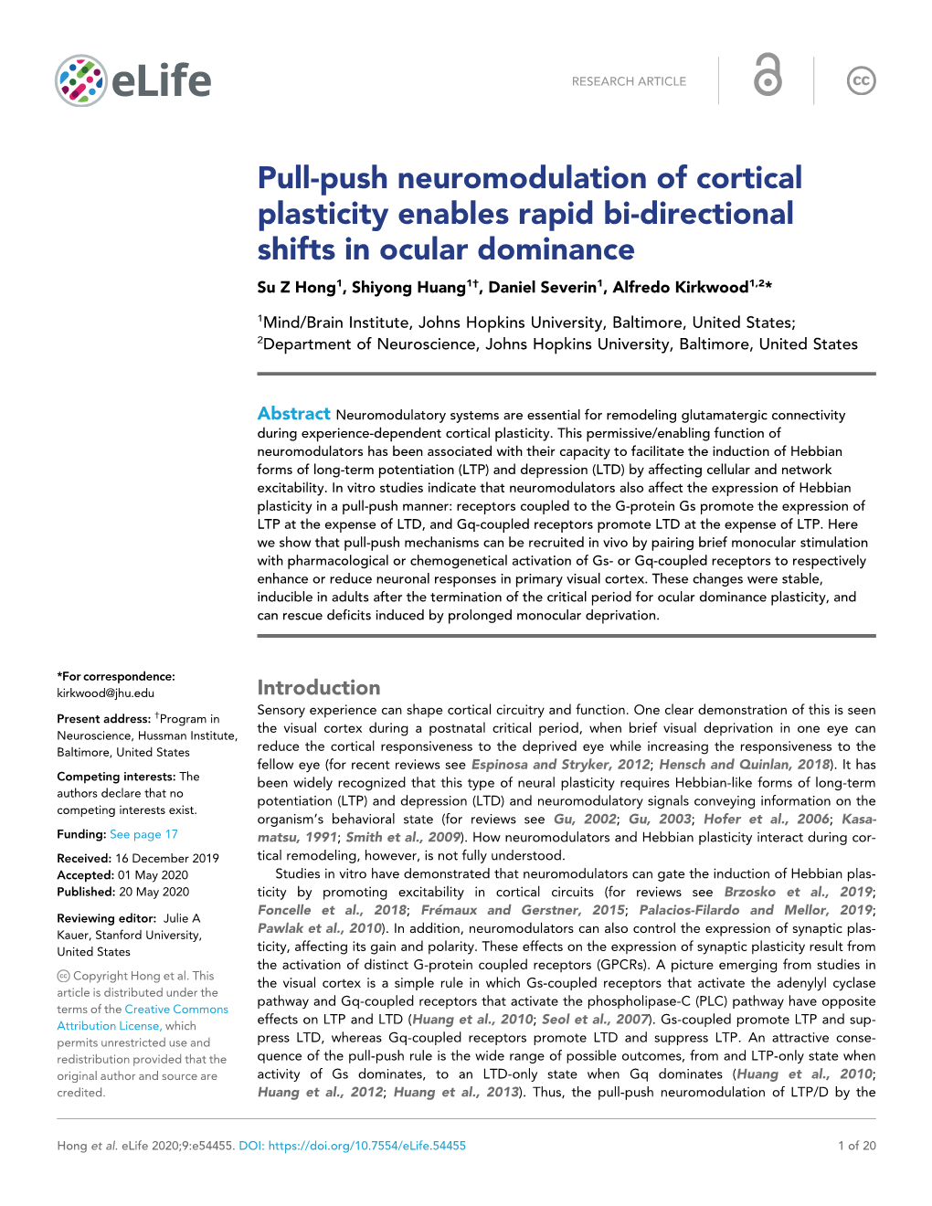 Pull-Push Neuromodulation of Cortical Plasticity Enables Rapid Bi