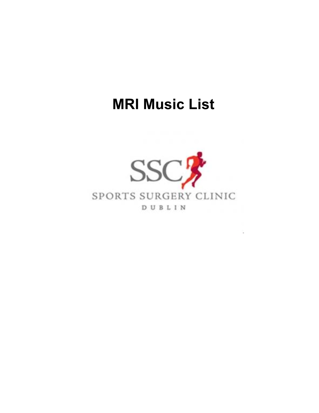 MRI Music List