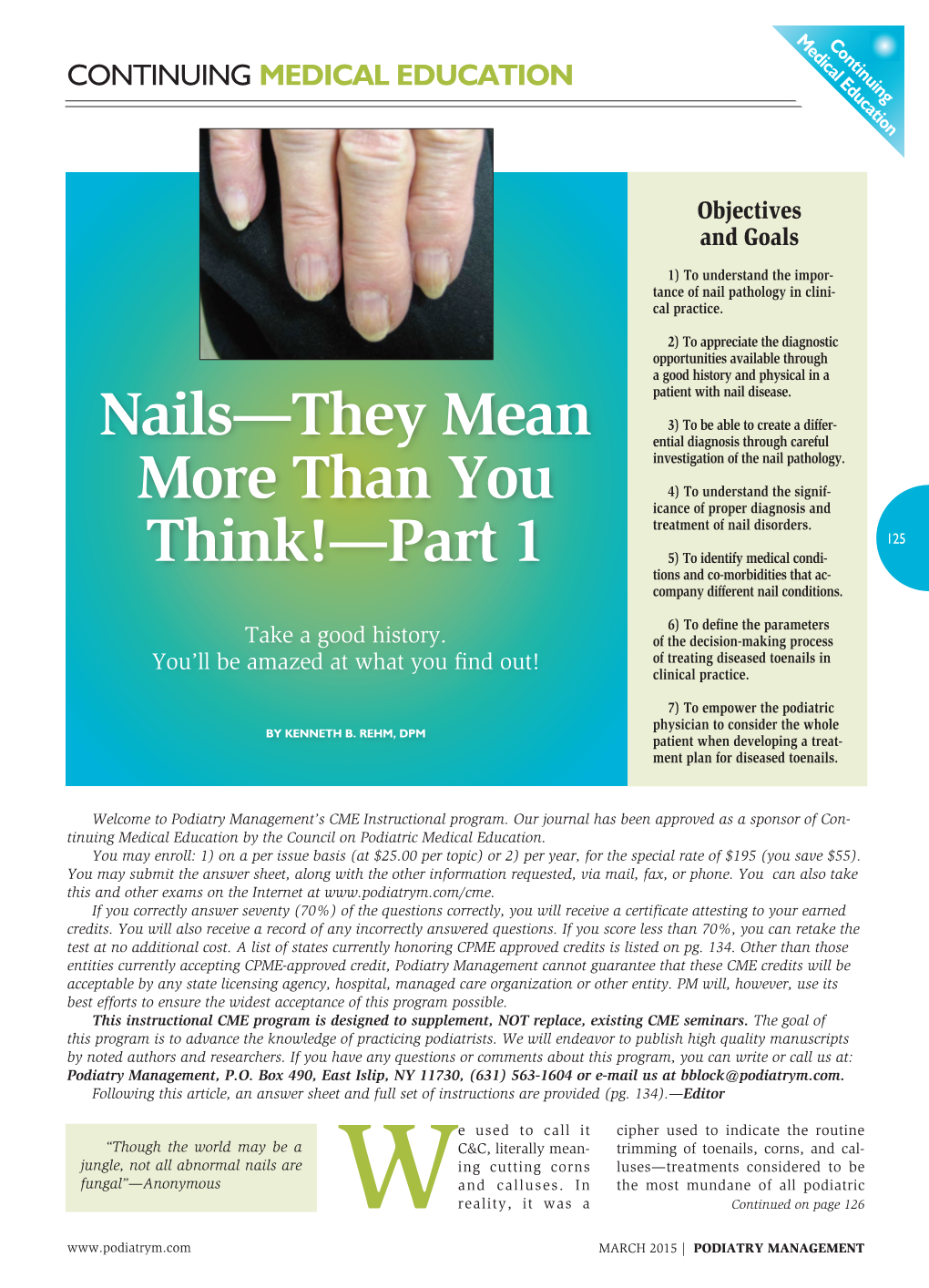 Nails—They Mean More Than You Think!—Part 1 (Rehm)