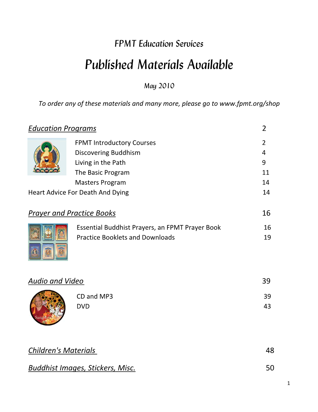 Published Materials Available