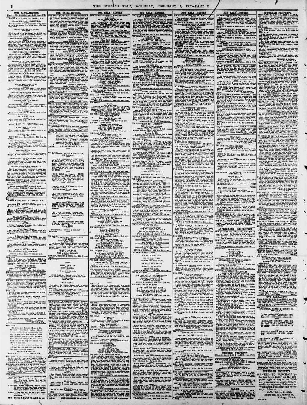 Baltimore-Washington 8 Rooms Aad All Brick; Bath; Modernbaywindowyard; the Lot Has a Frontage of 37 Feet; the House $200 CASH and a LJTTLE a MONTH