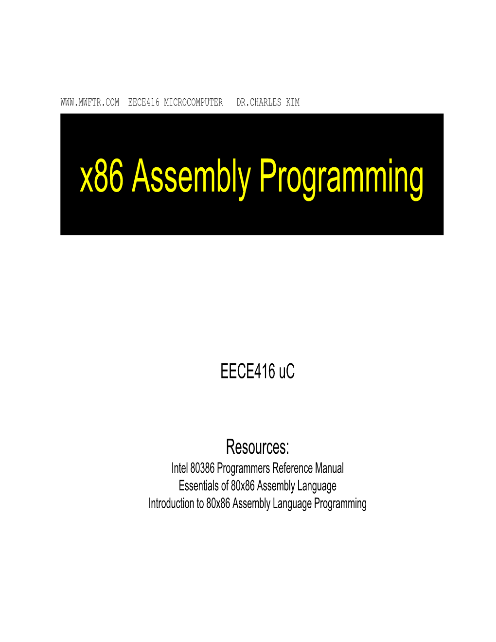 X86 Assembly Programming