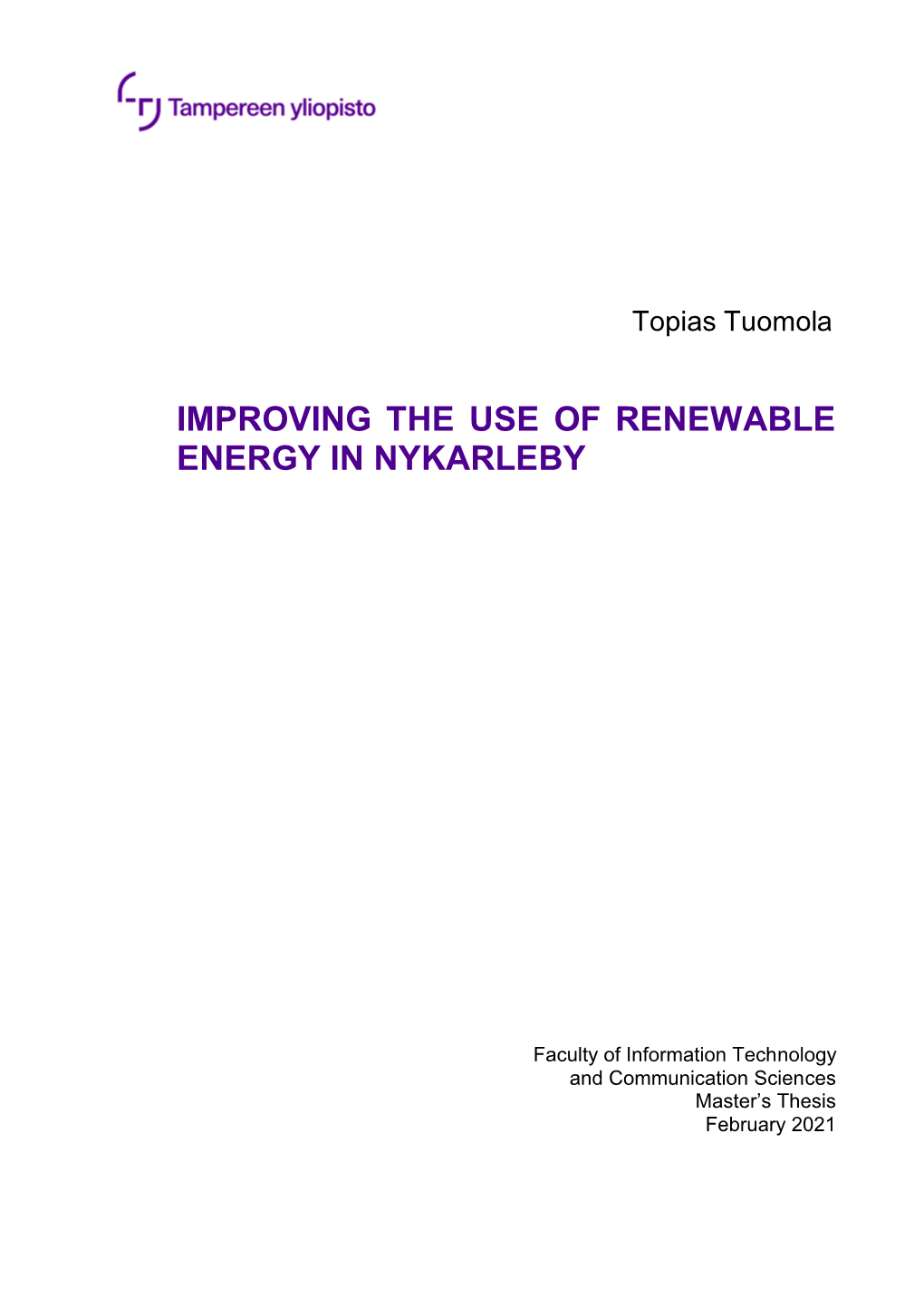 Improving the Use of Renewable Energy in Nykarleby