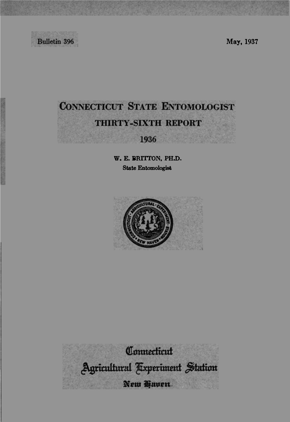 Connecticut State Entomologist. Thirty-Sixth Report 1936