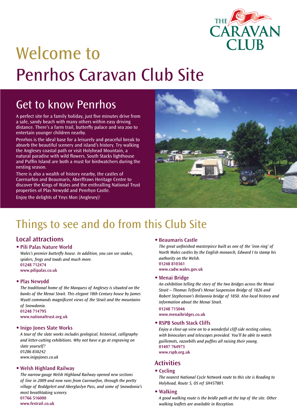 Welcome to Penrhos Caravan Club Site