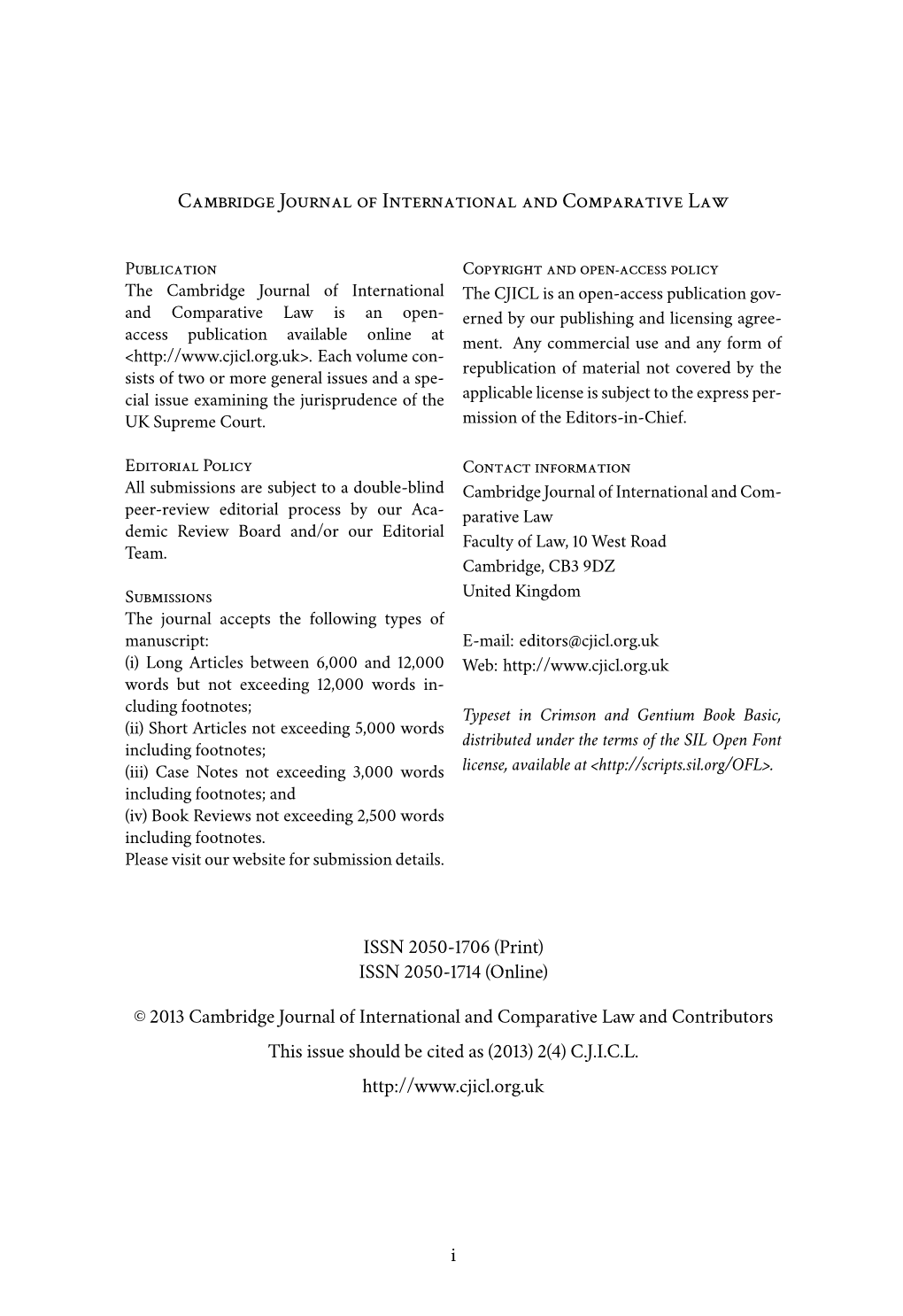 Cambridge Journal of International and Comparative Law