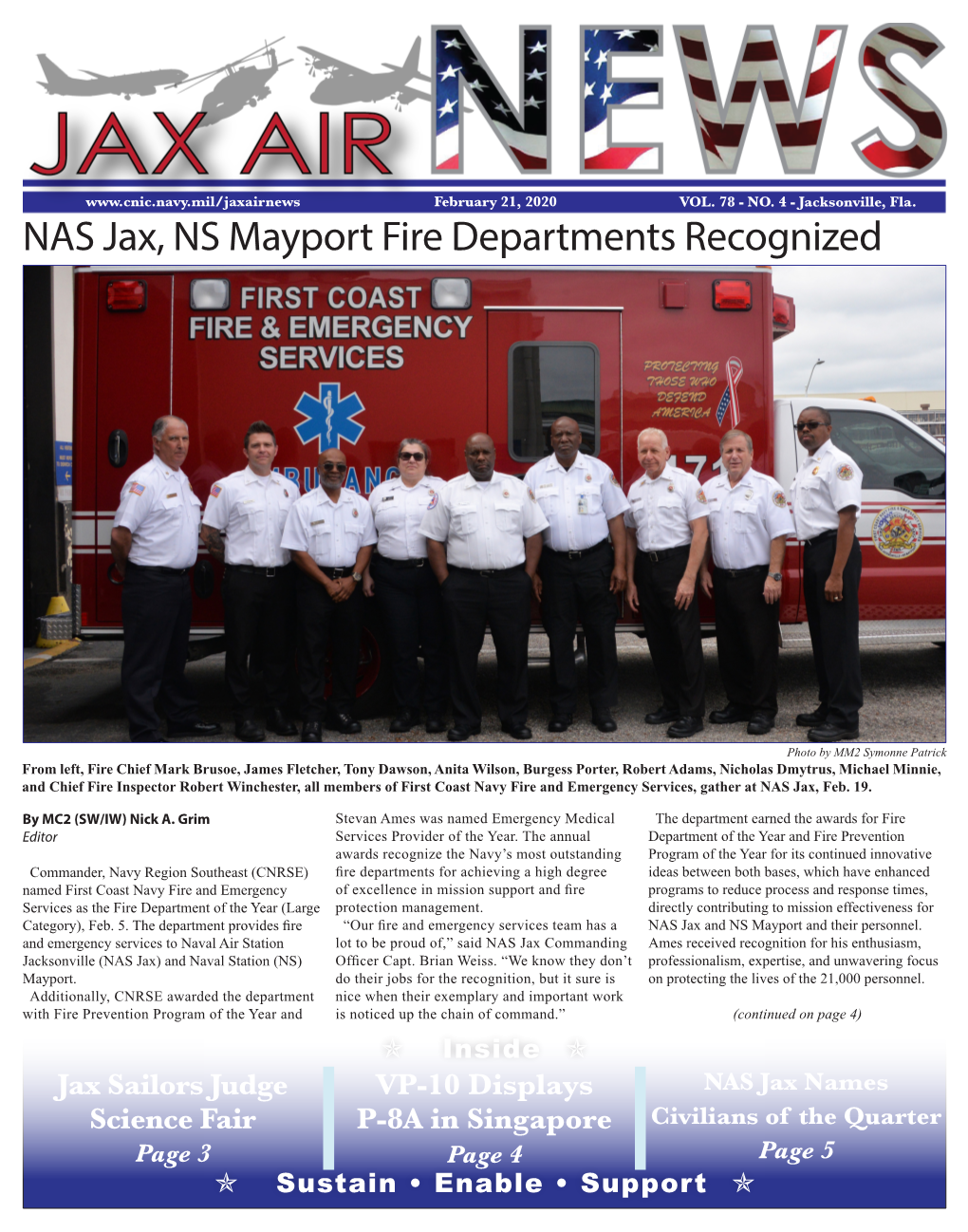 NAS Jax, NS Mayport Fire Departments Recognized