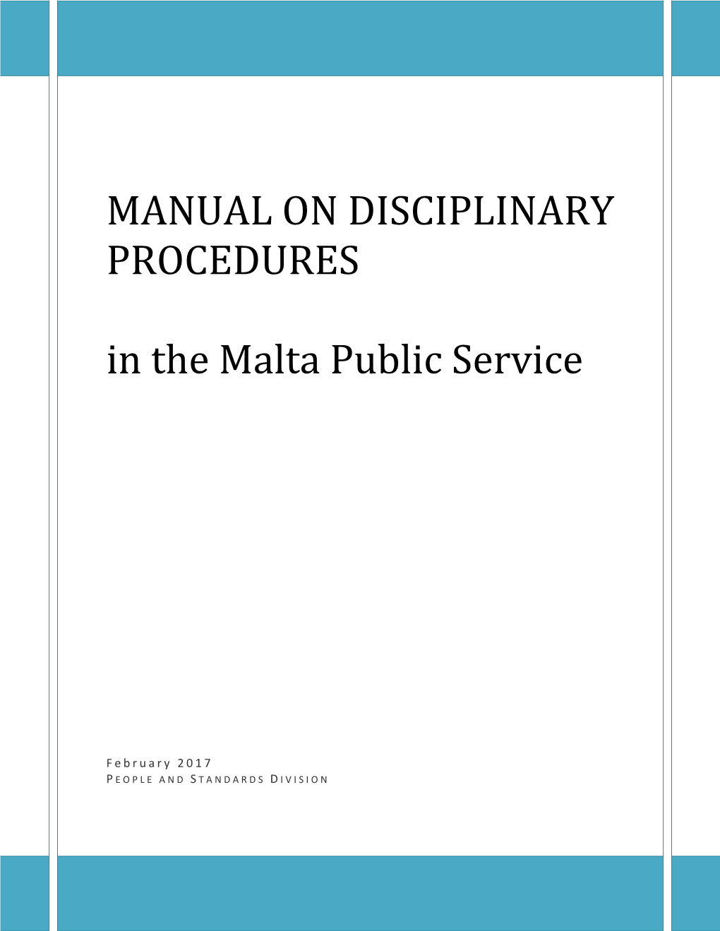 MANUAL on DISCIPLINARY PROCEDURES in the Malta Public Service