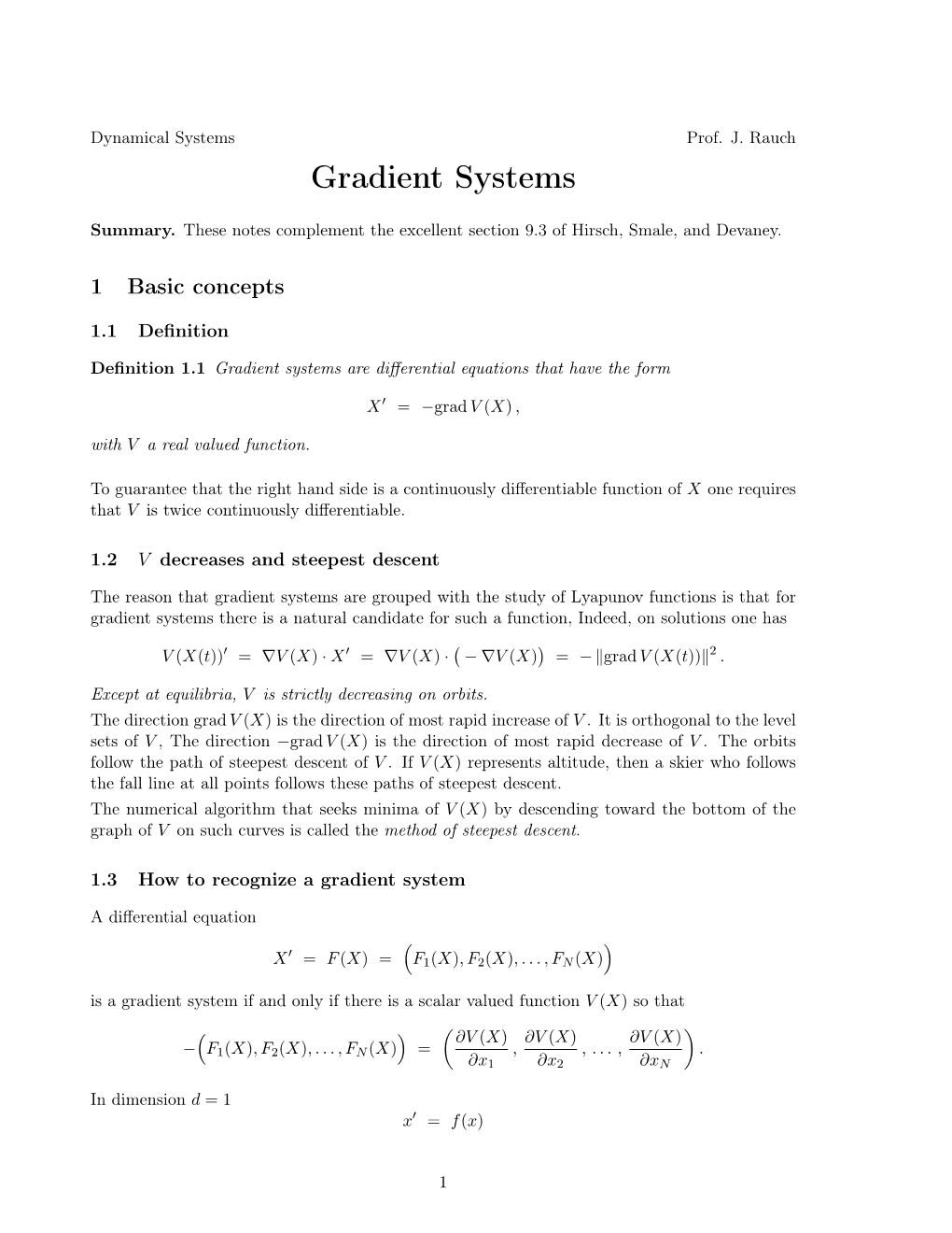 Gradient Systems