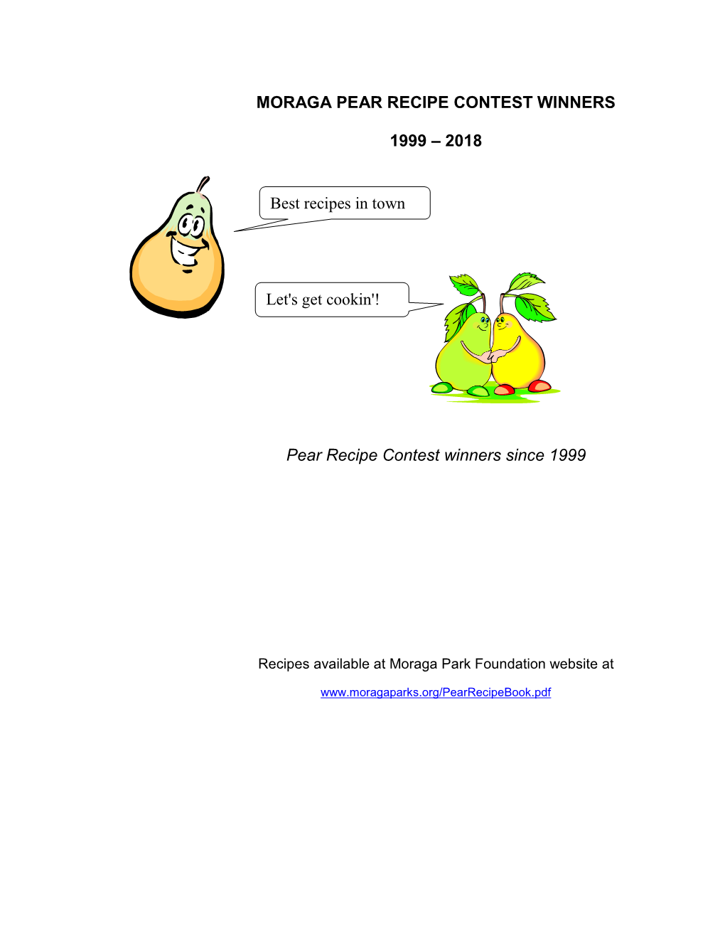 Morga Pear Recipe Contest Winners