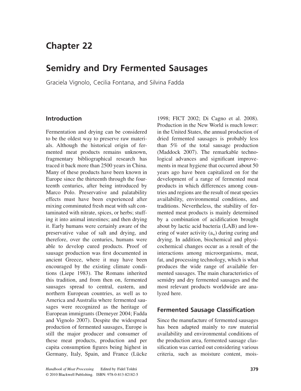 Chapter 22 Semidry and Dry Fermented Sausages