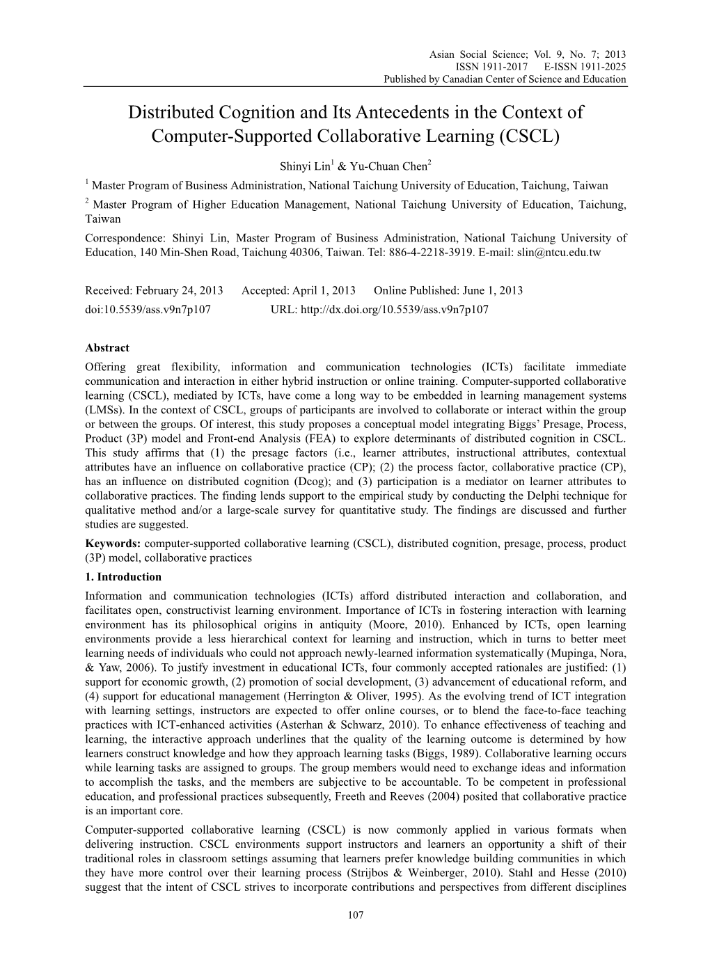 Distributed Cognition and Its Antecedents in the Context of Computer-Supported Collaborative Learning (CSCL)