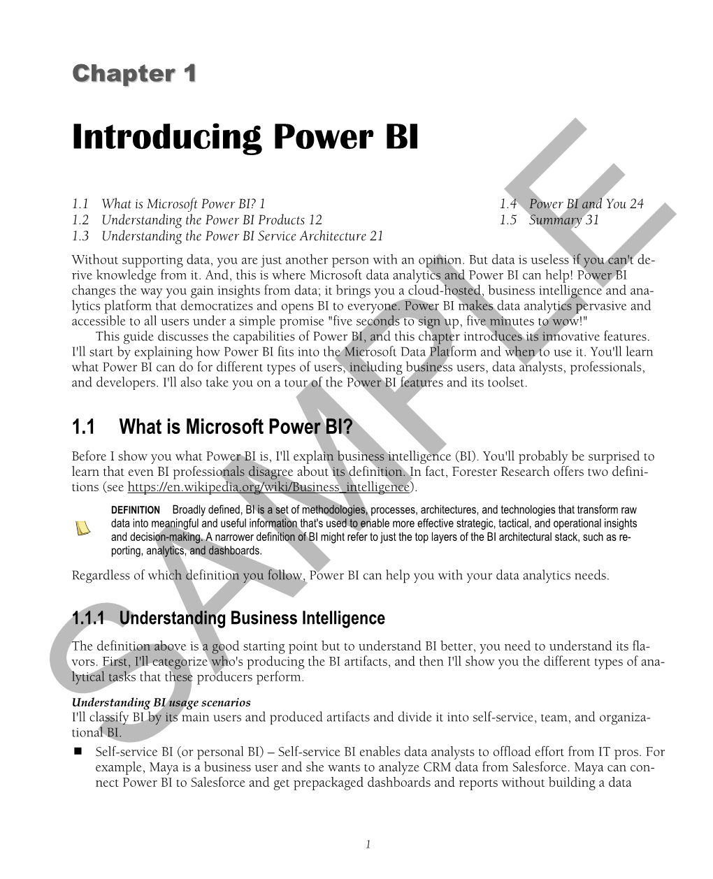 Chapter 1 Introducing Power BI