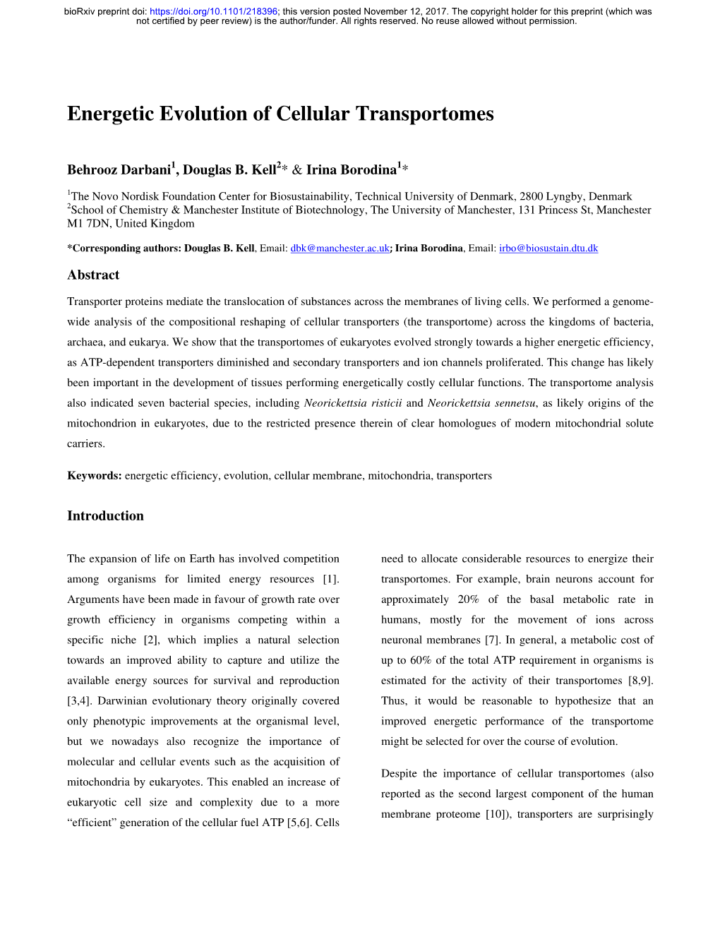 Energetic Evolution of Cellular Transportomes