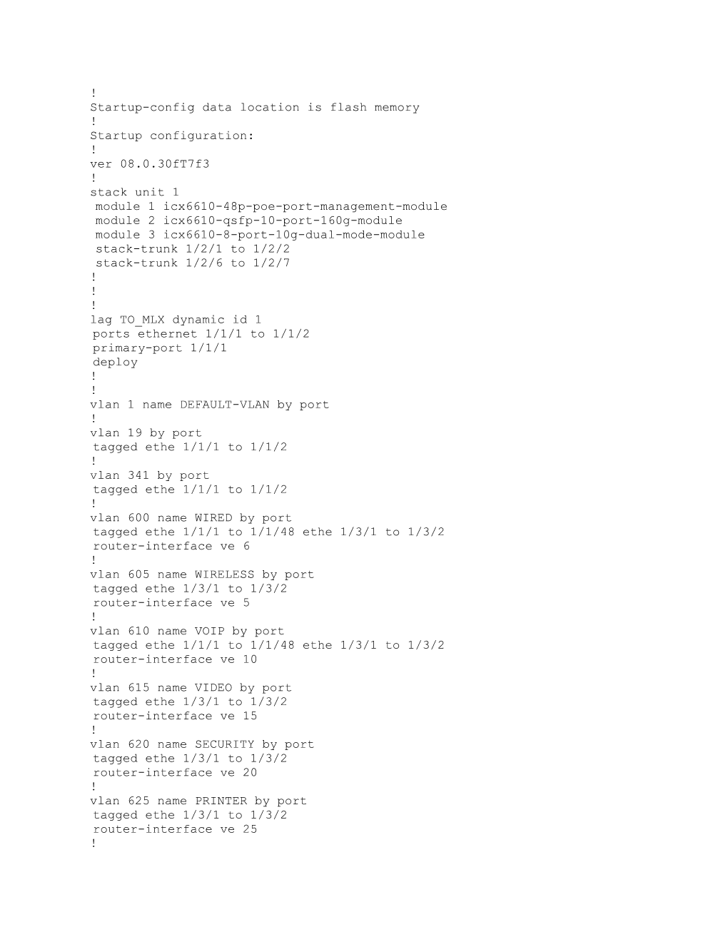 Startup-Config Data Location Is Flash Memory