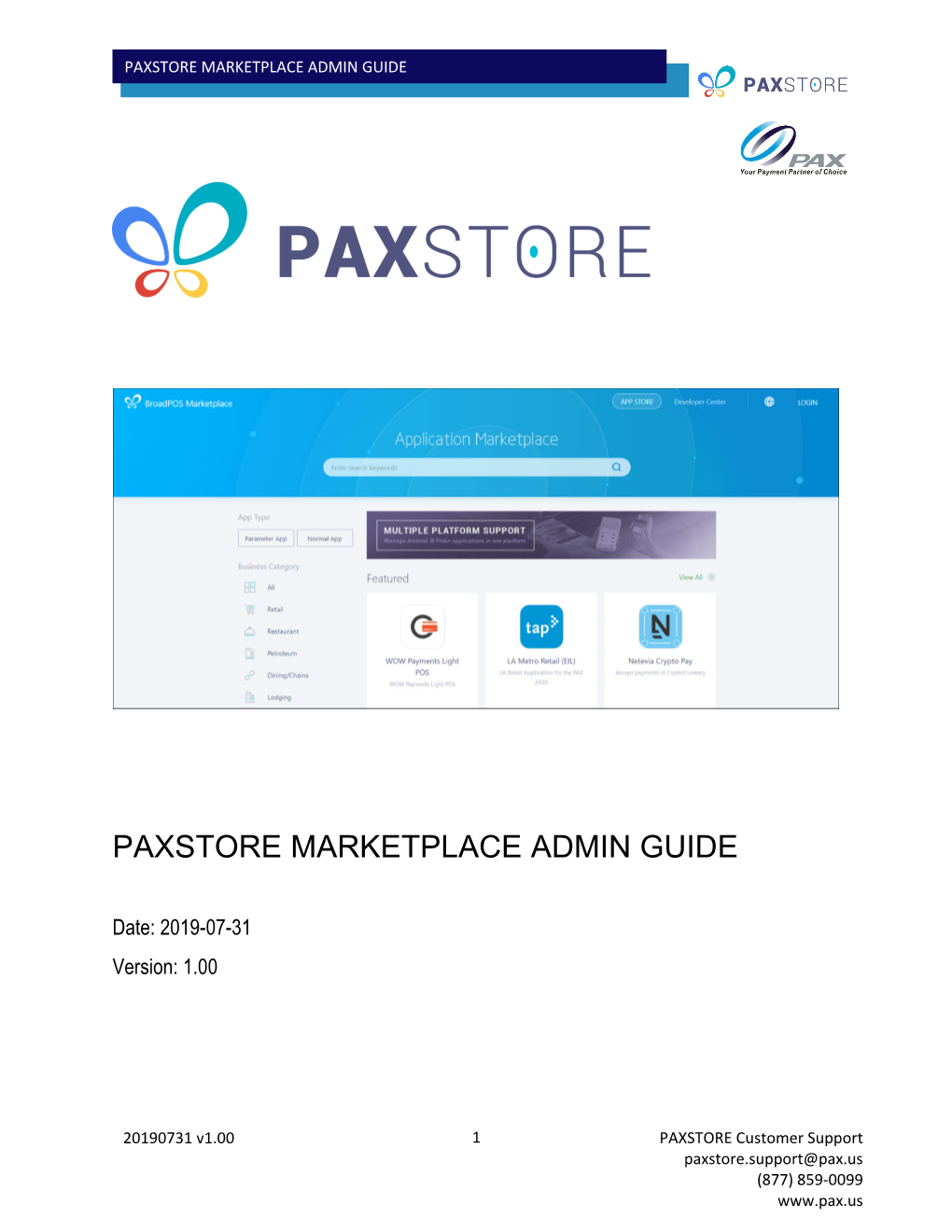 Paxstore Marketplace Admin Guide