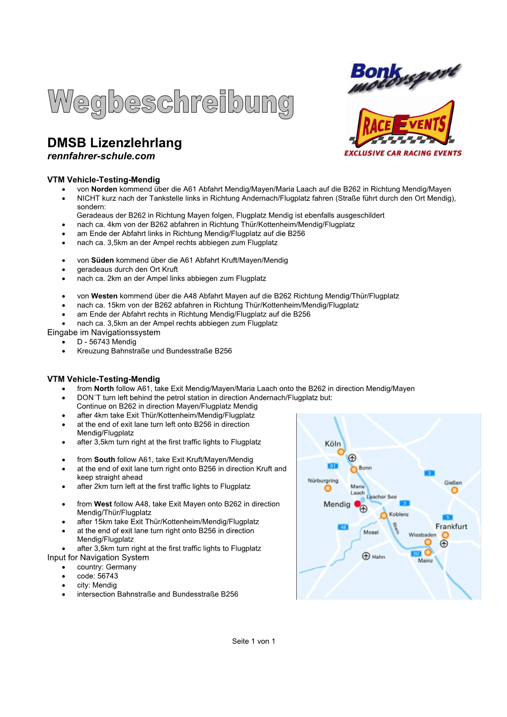 DMSB Lizenzlehrlang Rennfahrer-Schule.Com