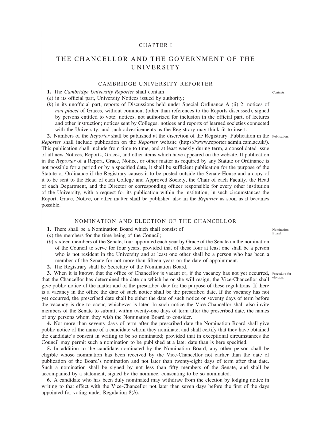 Statutes and Ordinances of the University of Cambridge