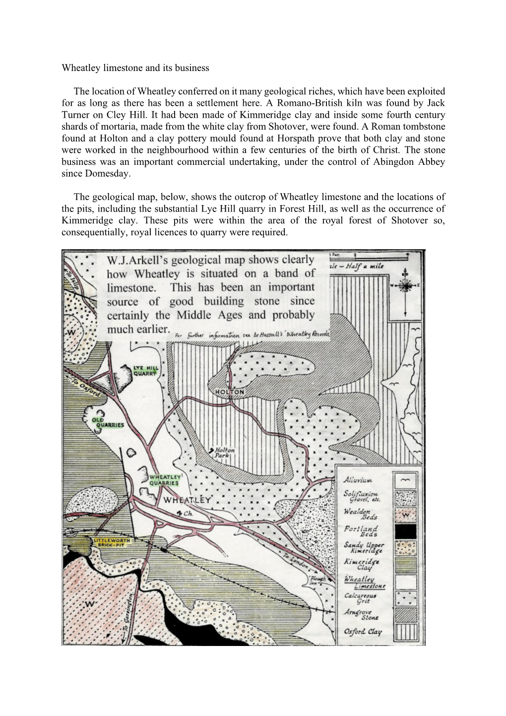 Wheatley Limestone and Its Business the Location of Wheatley Conferred